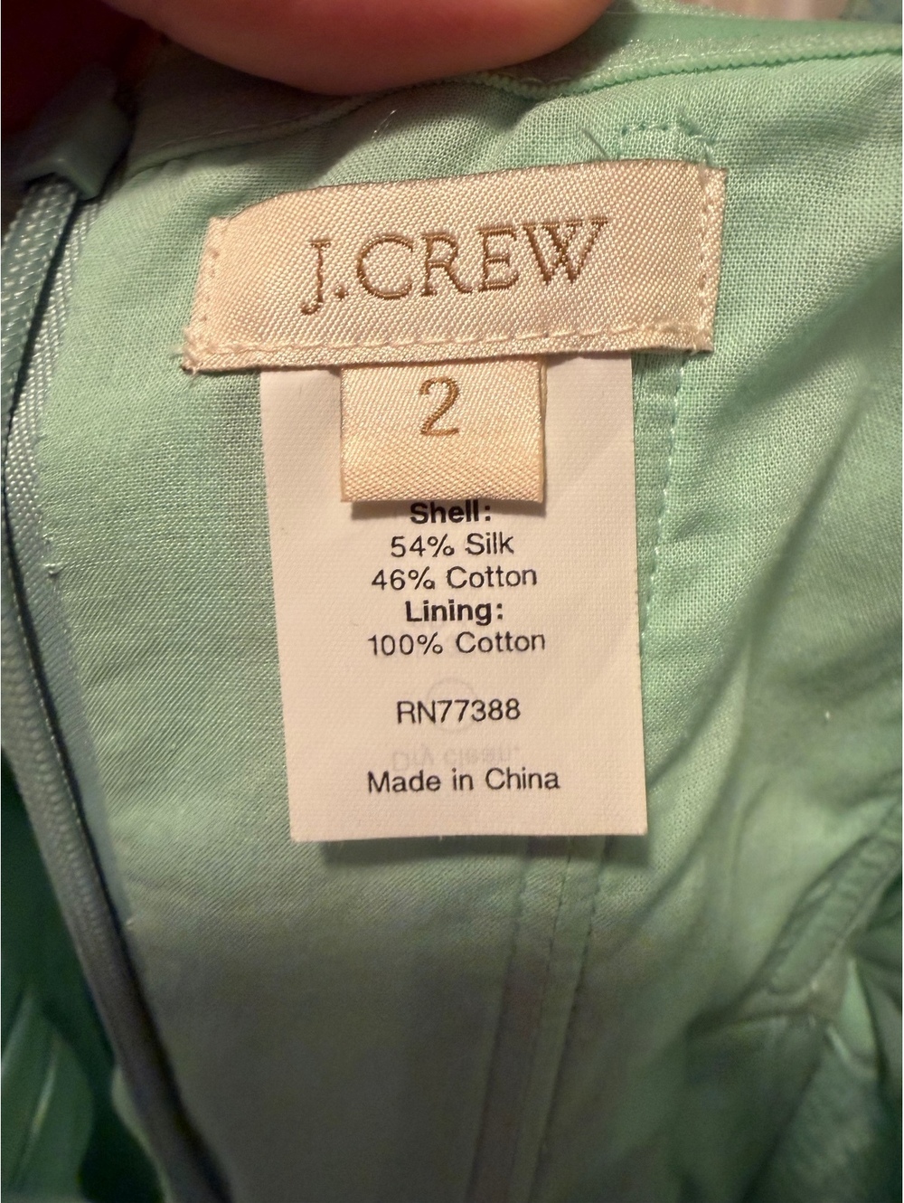 J.Crew Strapless Light Green Silk Cotton Dress Size 2 - Picture 4 of 5